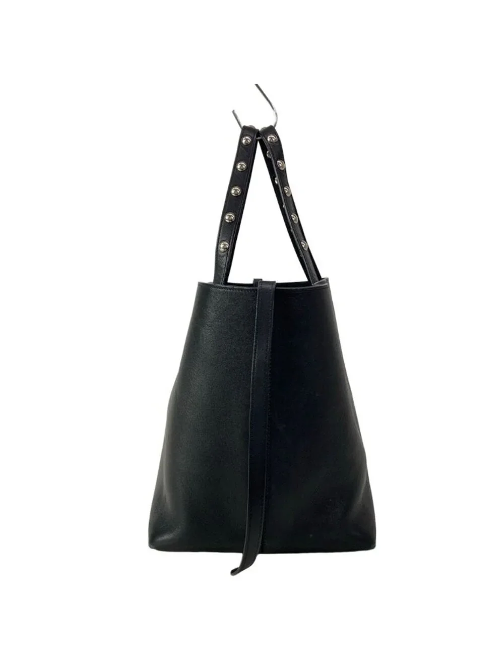 Celine Tote Cabas Phantom Studs Black Silver Leather